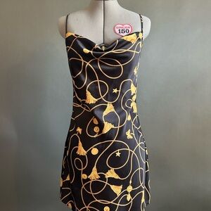 Urban Outfitters Black and Gold Mini Dress